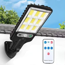 TeknoKapsül Jouis Solar Güneş Enerjili Sokak Lambası 72 LED - IP65 Su Geçirmez Uzaktan Kumandalı ve Hareket Sensörlü Cob LED Dış Mekan Duvar Aydınlatması, Bahçe, Otopark ve Avlu Projektörü