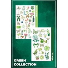 OEM Green Collection Planlayıcı Sticker Seti, Ajanda ve Günlük Için, Kendinden Yapışkanlı, 10X20 Cm, 2'li Set, Çok Amaçlı Organizasyon