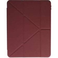TeknoKapsül Newface Samsung Galaxy X200 Tab A8 10.5 Kılıf Kalemlikli Mars Tablet Kılıfı - Mürdüm