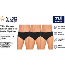 Yıldız Çamaşır Erkek Süper Ince Yazlık Modal Slip Külot (118-119)- 3 Adet