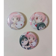 OEM Madoka Magica Anime Buton Rozet 37MM 3 Adet, TYBNLDCH0KT0F3S215