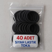 OEM Siyah Kadın Saç Tokası 40 Adet Orta Boy Esnek Havlu Lastik Toka