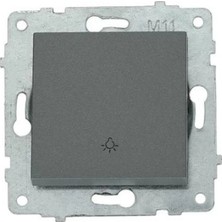 Marsilyan™- 1 Adet Ovivo Füme Zil Butonu Light Çerçevesiz Grano