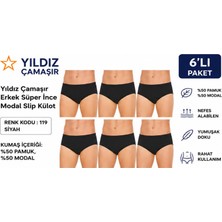 Yıldız Çamaşır Erkek Süper Ince Yazlık Modal Slip Külot (118-119)- 6 Adet