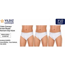 Yıldız Çamaşır Erkek Modal Likralı Kemerli Slip Külot (65-66-67)- 3 Adet