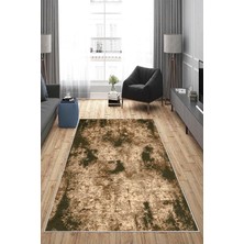 TeknoKapsül Pelangi Vizon Renkli Kum Desenli Yıkanabilir Kaymaz Taban Leke Tutmaz Modern Salon Halısı ve Yolluk, Vizon-Haki 160 x 250, 135818616025005