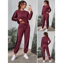 Alyn Wear Kadın Uzun Kollu Bisiklet Yakalı File Tül Detaylı Viskon Iki Iplik Bluz ve Pantolon Ikili Takım
