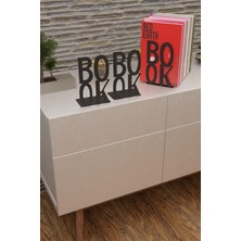 OEM Dekoratif Book Yazı Tasarımlı Kitap Tutucu Desteği Mat Siyah.(Kitap Ayraçı Hediyeli) MK3S