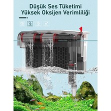 OEM Askılı Akvaryum Şelale Filtre 10W 800 L/h 6’lı Filtre Yüzey Temizleyici