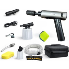 OEM Kablosuz Basınçlı Yıkama Makinesi 203 Psı – 7800 Mah Bataryalı, 180W Motor, LCD Ekranlı, 5 Modlu Ayarlanabilir Nozul, Taşınabilir Araç Yıkama Tabancası – Köpük Tanklı