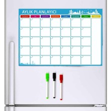 OEM Dünya Magnet Aylık Magnet Planlayıcı, 35X50 cm Katlanabilir Silinebilir Mıknatıslı Yazı Tahtası Pano + 3 Kalem