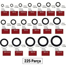 OEM 225 Parça Kauçuk Conta Seti,kendiliğinden Saklama Kutulu O Halkası Seti
