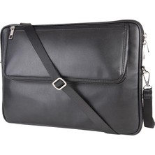 TeknoKapsül 2k S.deri Laptop Çantası,tablet Çantası,14'' Inç,vegan,omuz ve Valiz Askılı,aksesuar ve Evrak Cepli,25.5 * 36 * 2 Cm.,siyah
