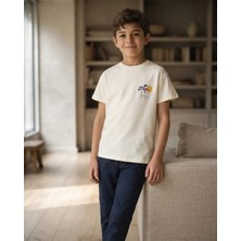 Tuffy Ekru – Erkek Çocuk Buz Mavi Renkli Kısa Kollu Örme T-Shirt