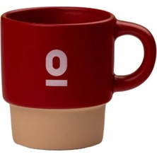 OEM Stoneware Espresso Bardağı, 130 Ml, Kırmızı