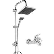 OEM Banyo Duş Seti, Pirinç Batarya ve Yağmurlama Robot Başlık, 2'li Set, 2 Yıl Garantili (Krom (Titanic Set))