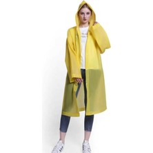 OEM Sarı Kadın Erkek Yağmurluk Kapüşonlu Çıtçıtlı Eva Unisex Pratik Kapşonlu Yağmurluk Xl Büyük Beden