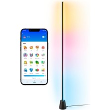 TeknoKapsül Wiz Gradient Zemin Lambası - Siyah 140 cm Rgbıc Aynı Anda Birden Fazla Renk Gösterir, Ince Tasarım, Wi-Fi ile Bağlanır, Ses/uygulama Kontrolü, Google Home, Alexa ve Homekit ile Çalışır