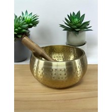 OEM Yoga Kase Tibet Çan Meditasyon Çanağı Müzik Aleti Perküsyon Ses Şifa Enstrümanı, Altın, 16CM