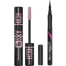 TeknoKapsül Maybelline New York Lash Sensational Sky High Cosmic Black Maskara + Hyper Precise All Day Eyeliner 701 Matte Onyx Mat Siyah