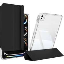 TeknoKapsül Constraın Apple iPad Pro 11 2024 Kılıf Magnetik Ayrılabilen Airbagli Zore Sliding Tablet Kılıfı, Siyah