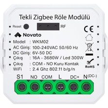 OEM Tuya Mini Zigbee Kuru Kontak Röle (Tuya, Smart Life, Home Assistant, ZIGBEE2MQTT Uyumlu)