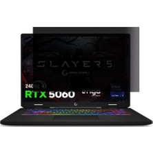 TeknoKapsül Engo Game Garaj Slayer5 7XL-5060 17 Inç Ile Uyumlu Hayalet Ekran Koruyucu Notebook, Yandan Görünmeyen Anti-Spy Gizlilik (Privacy) Laptop Koruması, 9h Temperli Nano Kırılmaz Esnek Cam