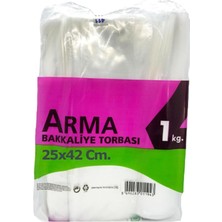 OEM Naksan Arma Şeffaf Naylon 3 Lük 25X42 Cm. Bakkaliye Poşeti Torbası - 1 Kg. - Ort. 140 Adet - 1 Paket