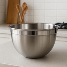 OEM ® 304 Paslanmaz Çelik Karıştırma Kabı – Mikser Uyumlu, Bulaşık Makinesinde Yıkanabilir – Hamur, Krema, Salata ve Tatlı Hazırlama Kasesi (24 Cm)