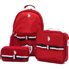 TeknoKapsül U.s. Polo Assn. U.s. Polo. Assn. Unisex Okul Çanta Seti PLSET242848586,KIRMIZI Tek Ebat