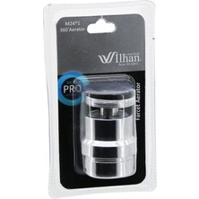 OEM Ilhan Pro Metal Perlatör Musluk Ucu, 360° Döner, Uzatmalı, Krom (M24-1 Dış Dişli)