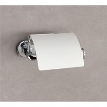 TeknoKapsül System Nord Kapaklı Tuvalet Kağıtlığı Krom/beyaz Renk 69X121X155 mm