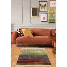 TeknoKapsül Pelangi Kilim Desenli Etnik Dijital Baskı Yıkanabilir Kaymaz Taban Modern Salon Halı ve Yolluk, Karışık 160 x 250, 425410716025005