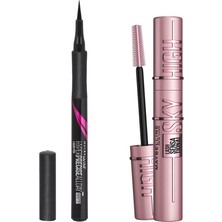 TeknoKapsül Maybelline New York Hyper Precise Eyeliner - Black + Lash Sensational Sky High Maskara