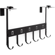 OEM Ayarlanabilir Kapı Arkası Askılık Metal (1 Adet) | 6 Kancalı Kapı Üstü Organizer | Montaj Gerektirmez Askı | Mont Çanta Havlu Anahtarlık Düzenleyici