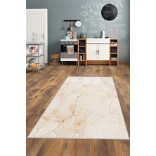 TeknoKapsül Pelangi Vizon Mermer Desenli Gold Yıkanabilir Kaymaz Taban Leke Tutmaz Modern Salon Halısı ve Yolluk, Vizon 160 x 250, 1358235160250728