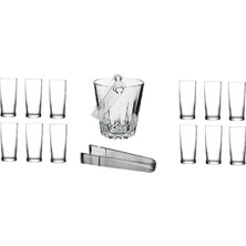 TeknoKapsül Pasabahce Paşabahçe-Rakı Bardak ve Buz Kovası Seti 14 Parça