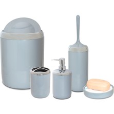 TeknoKapsül Primanova Lima Xl Krom Dekorlu Banyo Seti/gri