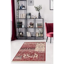 TeknoKapsül Pelangi Kilim Desenli Dijital Baskı Yıkanabilir Kaymaz Taban Etnik Salon Halısı Yolluk, Kırmızı 160 x 300