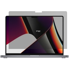 TeknoKapsül Engo Apple Macbook Pro M1 Max 16.2 Inç Ile Uyumlu Hayalet Ekran Koruyucu Notebook, Yandan Görünmeyen Anti-Spy Gizlilik (Privacy) Laptop Koruması, 9h Temperli Nano Kırılmaz Esnek Cam, Parlama Önleyici