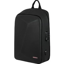 TeknoKapsül Coverzone Eva Sert Kabuk Motosiklet Sırt Çantası, Siyah, USB Girişli, Şifreli Kilitli, Notebook ve Tablet Bölmeli, Gizli Arka Cepli, Çok Fonksiyonlu