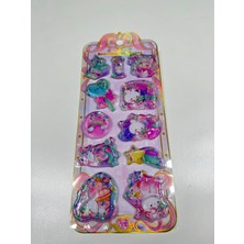 OEM Sevimli Karakterler Temalı 3D Sulu Simli Boncuklu Kabartmalı Sticker Etiket Seti