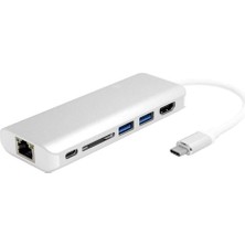OEM 6 In 1 Type-C To HDMI 2 USB 3.0 Gigabit Sd Kart Type C Çevirici