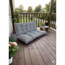 OEM Fransız Berlin Minder Oturma Minderi, Yer Minderi, Minder, Tv Izleme Minderi, Bahçe Minderi, Palet Minderi 130X70CM Alt Üst Takım (Siyah Beyaz)
