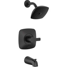 TeknoKapsül Delta Faucet Modern 14 Serisi Mat Siyah Duş Bataryası, Küvet ve Duş Döşeme Seti, Tek Sprey Dokunma Temiz Siyah Duş Başlığı, Mat Siyah T144339-BL-PP (Valf Dahil Değildir)