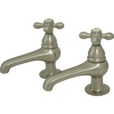 TeknoKapsül Kingston Brass KS3208AX Restorasyon Lavabo Musluk Musluğu, Fırçalanmış Nikel, 3,88 x 3,5 x 1,75