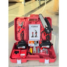 OEM Kimmeer Plus 21V Çift Akülü Bahçe Seti – Profesyonel Çelik Şanzımanlı Dal Budama Makası ve Şarjlı Testere – 2 Bataryalı, Çantalı Bahçe ve Budama Takımı