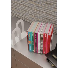 OEM Dekoratif Beyaz Klasik Metal Kitap Tutucu, Kitap Desteği (Ikili Set) MK4B