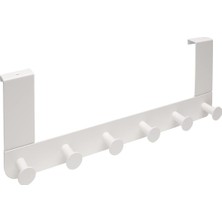 OEM Enudden Kapı Askısı, Metal, Beyaz, Asmak Için 6 Kancalı
