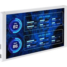 TeknoKapsül Turing Smart Display 8 Inç Beyaz Ikincil Ekran, 1280X800 USB Type-C/usb 9 Pin Mini Bilgisayar Durum Ekranı, Windows 10/11 Uyumlu Kasa Içi Yardımcı Ekran
